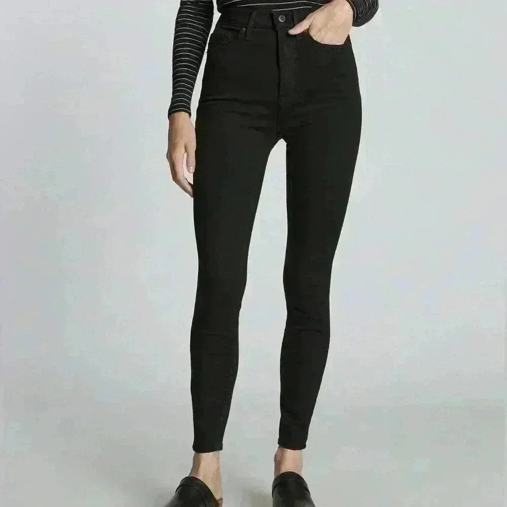 Everlane The High Rise Skinny Washed Black